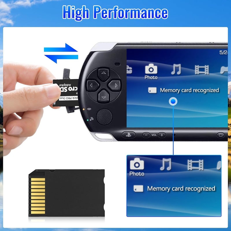 Pefishop 2 Pack Memory Stick Adapter,Micro SD to Memory Stick PRO Duo MagicGate Card, Compatible with PSP, Digital Cameras,Handycam - Image 3